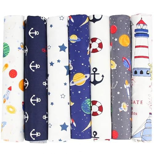 Baumwollstoff Stoffpakete,7 Stück 25 x 25cm Stoffe zum Nähen Patchwork DIY Stoffpaket DIY Baumwolltuch Meterware Stoffe Stoffreste Stoffpaket für Kleidung,Bettwäsche,Vorhänge,Tischdecken - Planet Baumwollstoff Stoffpakete,7 Stück 25 x 25cm Stoffe zum Nähen Patchwork DIY Stoffpaket DIY Baumwolltuch Meterware Stoffe Stoffreste Stoffpaket für Kleidung,Bettwäsche,Vorhänge,Tischdecken - Planet von SYSUII