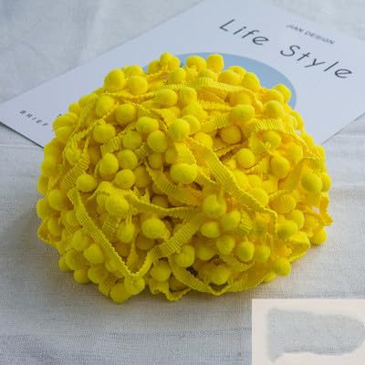 Pomponborte 20m Rainbow Pom Bommelband Bommel Fringe Pompoms Bunt Bastel-Nähband Pom Poms Quaste Spitze Trimm Ball Fransen für Kleidung Kissen Vorhänge Heimwerker-Nähzubehör -Gelb Pomponborte 20m Rainbow Pom Bommelband Bommel Fringe Pompoms Bunt Bastel-Nähband Pom Poms Quaste Spitze Trimm Ball Fransen für Kleidung Kissen Vorhänge Heimwerker-Nähzubehör -Gelb von SYSUII