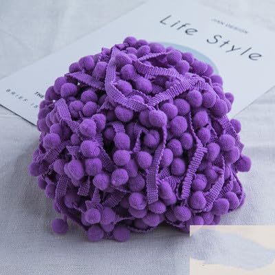Pomponborte 20m Rainbow Pom Bommelband Bommel Fringe Pompoms Bunt Bastel-Nähband Pom Poms Quaste Spitze Trimm Ball Fransen für Kleidung Kissen Vorhänge Heimwerker-Nähzubehör -Lila Pomponborte 20m Rainbow Pom Bommelband Bommel Fringe Pompoms Bunt Bastel-Nähband Pom Poms Quaste Spitze Trimm Ball Fransen für Kleidung Kissen Vorhänge Heimwerker-Nähzubehör -Lila von SYSUII