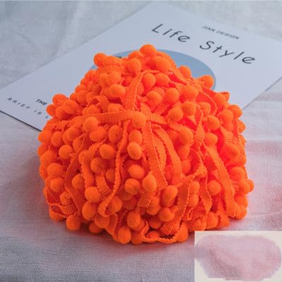 Pomponborte 20m Rainbow Pom Bommelband Bommel Fringe Pompoms Bunt Bastel-Nähband Pom Poms Quaste Spitze Trimm Ball Fransen für Kleidung Kissen Vorhänge Heimwerker-Nähzubehör -Orange#2 Pomponborte 20m Rainbow Pom Bommelband Bommel Fringe Pompoms Bunt Bastel-Nähband Pom Poms Quaste Spitze Trimm Ball Fransen für Kleidung Kissen Vorhänge Heimwerker-Nähzubehör -Orange#2 von SYSUII
