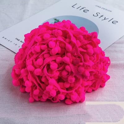 Pomponborte 20m Rainbow Pom Bommelband Bommel Fringe Pompoms Bunt Bastel-Nähband Pom Poms Quaste Spitze Trimm Ball Fransen für Kleidung Kissen Vorhänge Heimwerker-Nähzubehör -Rose # Pomponborte 20m Rainbow Pom Bommelband Bommel Fringe Pompoms Bunt Bastel-Nähband Pom Poms Quaste Spitze Trimm Ball Fransen für Kleidung Kissen Vorhänge Heimwerker-Nähzubehör -Rose # von SYSUII