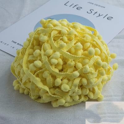 Pomponborte 20m Rainbow Pom Bommelband Bommel Fringe Pompoms Bunt Bastel-Nähband Pom Poms Quaste Spitze Trimm Ball Fransen für Kleidung Kissen Vorhänge Heimwerker-Nähzubehör -hellgelb Pomponborte 20m Rainbow Pom Bommelband Bommel Fringe Pompoms Bunt Bastel-Nähband Pom Poms Quaste Spitze Trimm Ball Fransen für Kleidung Kissen Vorhänge Heimwerker-Nähzubehör -hellgelb von SYSUII
