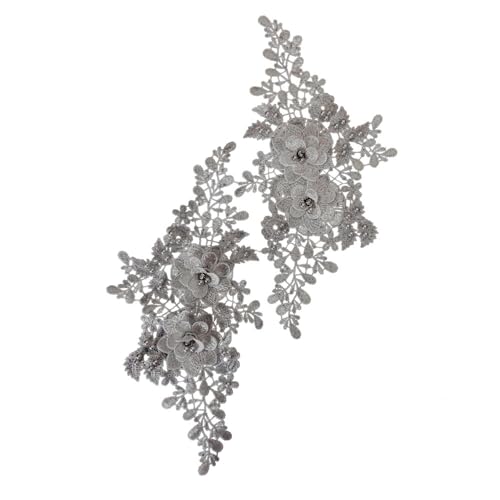 SYSUII 1 Paar 3D-Blumenstickerei Spitzenstoff Bestickte Perlen Blumenapplikation Aufnäher Stickerei Spitze Applikationen Nähen auf Patches für Kleidung Nähen Hochzeit Braut Kleid -Grau SYSUII 1 Paar 3D-Blumenstickerei Spitzenstoff Bestickte Perlen Blumenapplikation Aufnäher Stickerei Spitze Applikationen Nähen auf Patches für Kleidung Nähen Hochzeit Braut Kleid -Grau von SYSUII