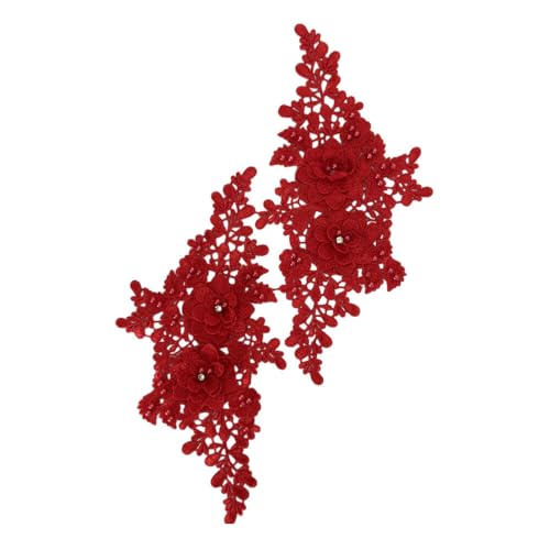 SYSUII 1 Paar 3D-Blumenstickerei Spitzenstoff Bestickte Perlen Blumenapplikation Aufnäher Stickerei Spitze Applikationen Nähen auf Patches für Kleidung Nähen Hochzeit Braut Kleid -Rot SYSUII 1 Paar 3D-Blumenstickerei Spitzenstoff Bestickte Perlen Blumenapplikation Aufnäher Stickerei Spitze Applikationen Nähen auf Patches für Kleidung Nähen Hochzeit Braut Kleid -Rot von SYSUII