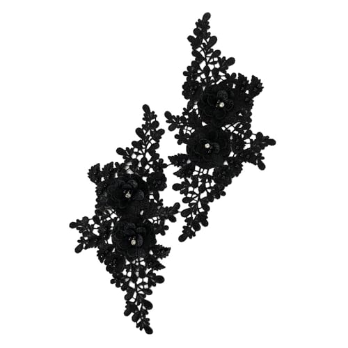 SYSUII 1 Paar 3D-Blumenstickerei Spitzenstoff Bestickte Perlen Blumenapplikation Aufnäher Stickerei Spitze Applikationen Nähen auf Patches für Kleidung Nähen Hochzeit Braut Kleid -Schwarz SYSUII 1 Paar 3D-Blumenstickerei Spitzenstoff Bestickte Perlen Blumenapplikation Aufnäher Stickerei Spitze Applikationen Nähen auf Patches für Kleidung Nähen Hochzeit Braut Kleid -Schwarz von SYSUII