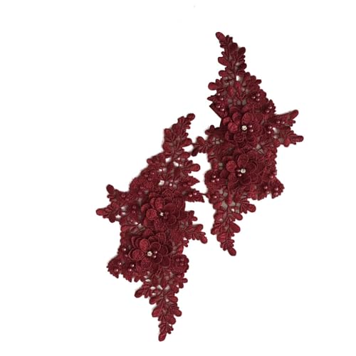 SYSUII 1 Paar 3D-Blumenstickerei Spitzenstoff Bestickte Perlen Blumenapplikation Aufnäher Stickerei Spitze Applikationen Nähen auf Patches für Kleidung Nähen Hochzeit Braut Kleid -Weinrot SYSUII 1 Paar 3D-Blumenstickerei Spitzenstoff Bestickte Perlen Blumenapplikation Aufnäher Stickerei Spitze Applikationen Nähen auf Patches für Kleidung Nähen Hochzeit Braut Kleid -Weinrot von SYSUII