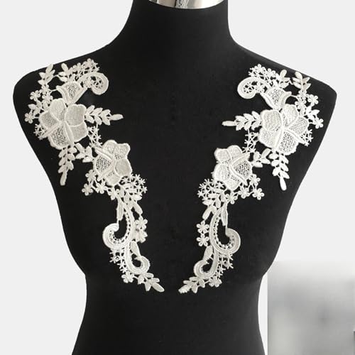 SYSUII 1 Paar Stickerei Spitzen Blumen Patches,Blumen Applikationen Patch Zum Aufbügeln Gestickte Blumenapplikation Nähen Aufnäher für DIY Ausschnitt Hochzeit Brautkleid Kleidung Dekoration-Weiße SYSUII 1 Paar Stickerei Spitzen Blumen Patches,Blumen Applikationen Patch Zum Aufbügeln Gestickte Blumenapplikation Nähen Aufnäher für DIY Ausschnitt Hochzeit Brautkleid Kleidung Dekoration-Weiße von SYSUII