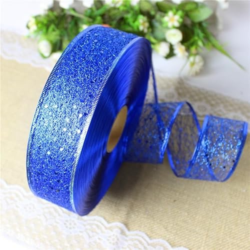 SYSUII 1 Rollen Weihnachts Netzband, 5cm x 10m Geschenkband mit Draht Weihnachtenband Schleifenband Drahtband Glitzer Dekoband für Weihnachtsbaum Kranz DIY Kunsthandwerk Geschenkverpackung -Blau SYSUII 1 Rollen Weihnachts Netzband, 5cm x 10m Geschenkband mit Draht Weihnachtenband Schleifenband Drahtband Glitzer Dekoband für Weihnachtsbaum Kranz DIY Kunsthandwerk Geschenkverpackung -Blau von SYSUII