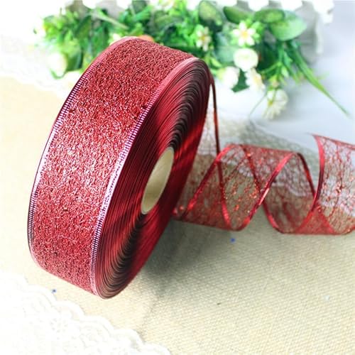 SYSUII 1 Rollen Weihnachts Netzband, 5cm x 10m Geschenkband mit Draht Weihnachtenband Schleifenband Drahtband Glitzer Dekoband für Weihnachtsbaum Kranz DIY Kunsthandwerk Geschenkverpackung -Rot SYSUII 1 Rollen Weihnachts Netzband, 5cm x 10m Geschenkband mit Draht Weihnachtenband Schleifenband Drahtband Glitzer Dekoband für Weihnachtsbaum Kranz DIY Kunsthandwerk Geschenkverpackung -Rot von SYSUII