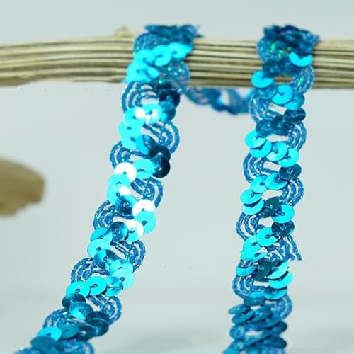 SYSUII 1.8cm * 12m Glänzend Geflochten Zierband Paillettenband Paillettenschnur Flache Glitzerband Borten Pailletten Bänder Paillettenrolle für Nähen,Schmuck Machen,Basteln, Kleid Dekorieren-Blau SYSUII 1.8cm * 12m Glänzend Geflochten Zierband Paillettenband Paillettenschnur Flache Glitzerband Borten Pailletten Bänder Paillettenrolle für Nähen,Schmuck Machen,Basteln, Kleid Dekorieren-Blau von SYSUII
