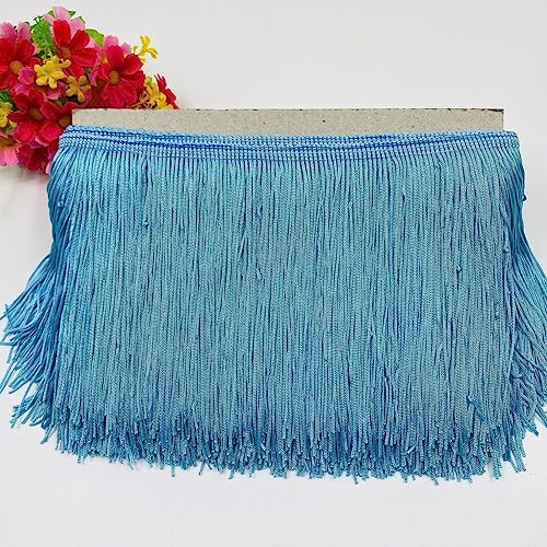 SYSUII 10 Meter Länge 15cm Breite Fransenborte Quaste Fransen-Borten Fransenband Schnittfranse Dekoband zum Nähen Tanzfransen Nähzubehör für DIY Basteln Apparel Kleidung,Kostüme Dekoration -Blau#4 SYSUII 10 Meter Länge 15cm Breite Fransenborte Quaste Fransen-Borten Fransenband Schnittfranse Dekoband zum Nähen Tanzfransen Nähzubehör für DIY Basteln Apparel Kleidung,Kostüme Dekoration -Blau#4 von SYSUII