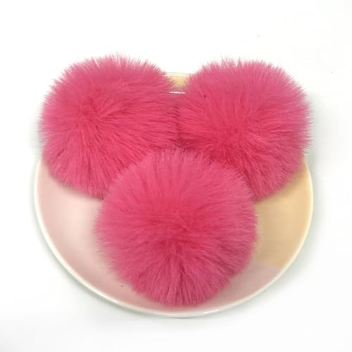 SYSUII 10 Stück 8cm Kunstfell Pompon Fellbommel Kunstfell Bommel Pompon Pom Ball DIY Fell Pom Poms für Damen Mädchen Mützen Beanies Tasche Weihnachtsdekoration Schlüsselanhänger Dekoration -Pink SYSUII 10 Stück 8cm Kunstfell Pompon Fellbommel Kunstfell Bommel Pompon Pom Ball DIY Fell Pom Poms für Damen Mädchen Mützen Beanies Tasche Weihnachtsdekoration Schlüsselanhänger Dekoration -Pink von SYSUII