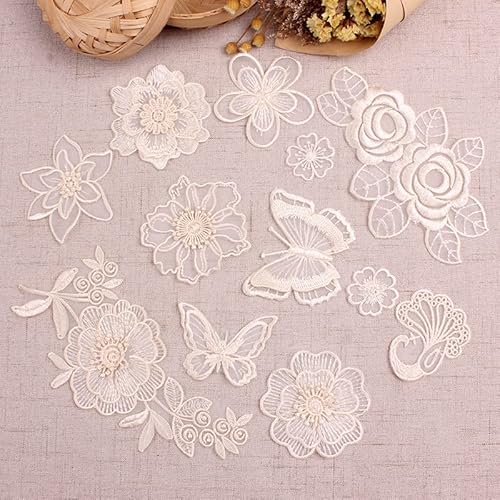 SYSUII 10 Stück Beige 3D Blumen-Stickerei Applikation Blumen Applique Patches Sticker DIY Kleidung Applique Flicken zum Aufnähen Gestickte Basteln und Dekorieren Kleidung Tischtuch Taschen Schal SYSUII 10 Stück Beige 3D Blumen-Stickerei Applikation Blumen Applique Patches Sticker DIY Kleidung Applique Flicken zum Aufnähen Gestickte Basteln und Dekorieren Kleidung Tischtuch Taschen Schal von SYSUII