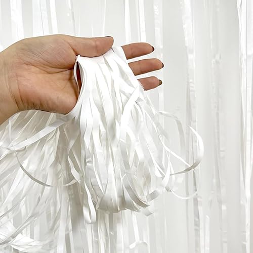 SYSUII 10 Stück Metallische Lametta Vorhänge Hintergrund Dekoration Folien Fransen 1m x 2m Geburtstag Hochzeit Partydeko Luftschlangen Deko Vorhang für Weihnachtsbaum Festivals Party Bühnendekor-Weiß SYSUII 10 Stück Metallische Lametta Vorhänge Hintergrund Dekoration Folien Fransen 1m x 2m Geburtstag Hochzeit Partydeko Luftschlangen Deko Vorhang für Weihnachtsbaum Festivals Party Bühnendekor-Weiß von SYSUII