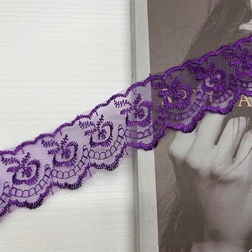SYSUII 10 Yard Elastizität Spitzenborte Spitzenband 4cm Breite Spitzenstoff Spitzenborte Häkel-Borte mit Blumenmuster fur Hochzeitseinladung, Karten, Dekorieren,Nähen, Geschenkverpackung -Lila SYSUII 10 Yard Elastizität Spitzenborte Spitzenband 4cm Breite Spitzenstoff Spitzenborte Häkel-Borte mit Blumenmuster fur Hochzeitseinladung, Karten, Dekorieren,Nähen, Geschenkverpackung -Lila von SYSUII