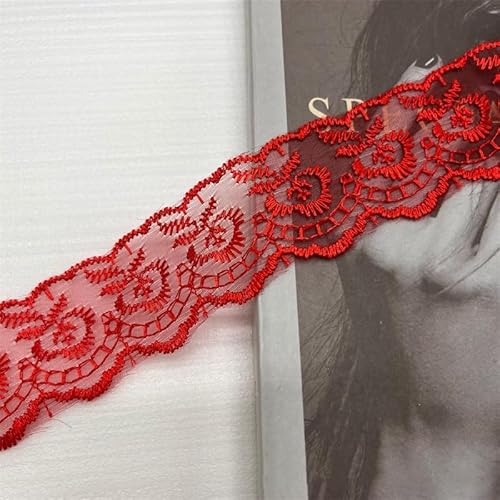 SYSUII 10 Yard Elastizität Spitzenborte Spitzenband 4cm Breite Spitzenstoff Spitzenborte Häkel-Borte mit Blumenmuster fur Hochzeitseinladung, Karten, Dekorieren,Nähen, Geschenkverpackung -Rot SYSUII 10 Yard Elastizität Spitzenborte Spitzenband 4cm Breite Spitzenstoff Spitzenborte Häkel-Borte mit Blumenmuster fur Hochzeitseinladung, Karten, Dekorieren,Nähen, Geschenkverpackung -Rot von SYSUII