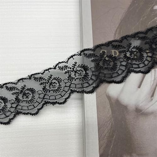 SYSUII 10 Yard Elastizität Spitzenborte Spitzenband 4cm Breite Spitzenstoff Spitzenborte Häkel-Borte mit Blumenmuster fur Hochzeitseinladung, Karten, Dekorieren,Nähen, Geschenkverpackung -Schwarz SYSUII 10 Yard Elastizität Spitzenborte Spitzenband 4cm Breite Spitzenstoff Spitzenborte Häkel-Borte mit Blumenmuster fur Hochzeitseinladung, Karten, Dekorieren,Nähen, Geschenkverpackung -Schwarz von SYSUII