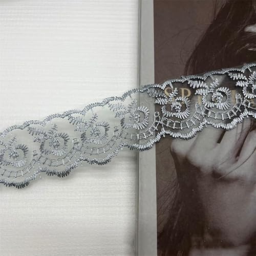 SYSUII 10 Yard Elastizität Spitzenborte Spitzenband 4cm Breite Spitzenstoff Spitzenborte Häkel-Borte mit Blumenmuster fur Hochzeitseinladung, Karten, Dekorieren,Nähen, Geschenkverpackung -grau SYSUII 10 Yard Elastizität Spitzenborte Spitzenband 4cm Breite Spitzenstoff Spitzenborte Häkel-Borte mit Blumenmuster fur Hochzeitseinladung, Karten, Dekorieren,Nähen, Geschenkverpackung -grau von SYSUII