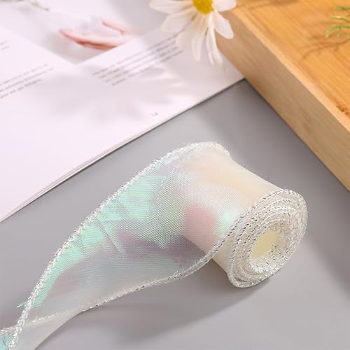 SYSUII 10 Yard Organza Bänder Geschenkband Schleifenband zum basteln Schimmer Sheer Seidenband Stoff Band Glitzer Dekoband für Weihnachten Geschenk Verpackung Party Hochzeit Dekoration -Beige SYSUII 10 Yard Organza Bänder Geschenkband Schleifenband zum basteln Schimmer Sheer Seidenband Stoff Band Glitzer Dekoband für Weihnachten Geschenk Verpackung Party Hochzeit Dekoration -Beige von SYSUII