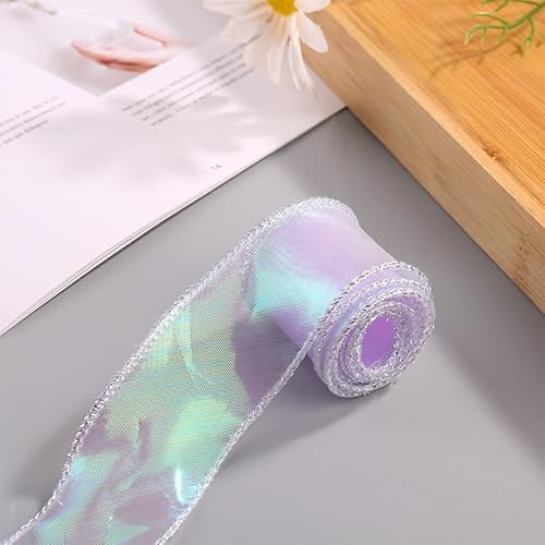 SYSUII 10 Yard Organza Bänder Geschenkband Schleifenband zum basteln Schimmer Sheer Seidenband Stoff Band Glitzer Dekoband für Weihnachten Geschenk Verpackung Party Hochzeit Dekoration -Lila SYSUII 10 Yard Organza Bänder Geschenkband Schleifenband zum basteln Schimmer Sheer Seidenband Stoff Band Glitzer Dekoband für Weihnachten Geschenk Verpackung Party Hochzeit Dekoration -Lila von SYSUII