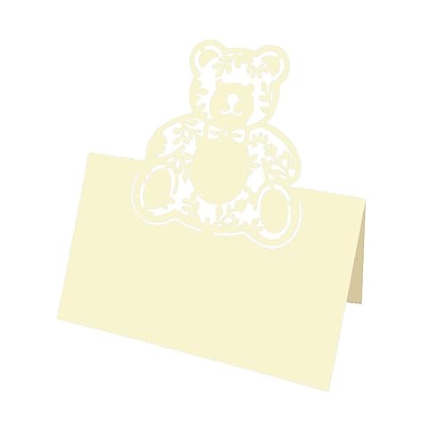 SYSUII 100 Stück Tischkarten Platzkarten Niedlich Bär Hohle Tischkarten Hohle Sitznummernkarten Namensschilder Namenskarten für Hochzeiten,Partys,Bankette Trauerfeiern Meetings Präsentationen-Beige SYSUII 100 Stück Tischkarten Platzkarten Niedlich Bär Hohle Tischkarten Hohle Sitznummernkarten Namensschilder Namenskarten für Hochzeiten,Partys,Bankette Trauerfeiern Meetings Präsentationen-Beige von SYSUII