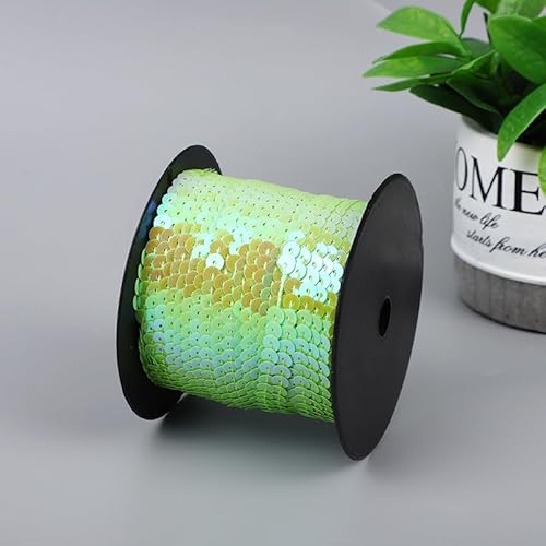 SYSUII 100 Yard Elastische Pailletten Trim 6mm Paillettenband Flache Glitzerband Borten Paillettenborte Paillettenschnur für DIY NäHen KostüMe Handwerk Verzierungen Schmuckherstellung-Grün SYSUII 100 Yard Elastische Pailletten Trim 6mm Paillettenband Flache Glitzerband Borten Paillettenborte Paillettenschnur für DIY NäHen KostüMe Handwerk Verzierungen Schmuckherstellung-Grün von SYSUII