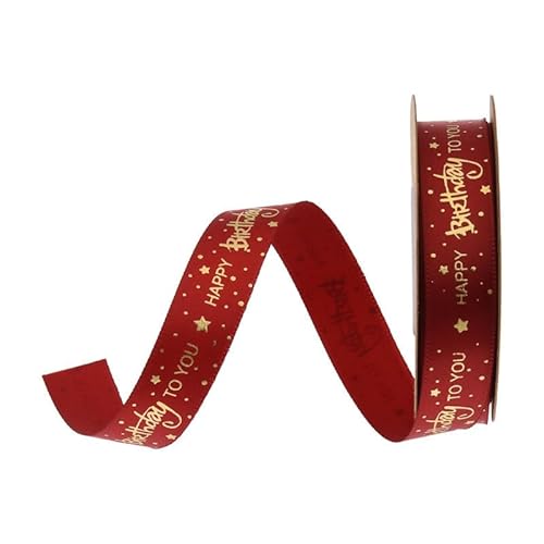 SYSUII 10M Geschenkband Dekoband Seidenband Geschenk Schleifenband Stoffband Happy Birthday für Geburtstag Basteln Dekoration Geschenkverpackung Geschenkbänder zum Basteln und Verpacken -Rot SYSUII 10M Geschenkband Dekoband Seidenband Geschenk Schleifenband Stoffband Happy Birthday für Geburtstag Basteln Dekoration Geschenkverpackung Geschenkbänder zum Basteln und Verpacken -Rot von SYSUII