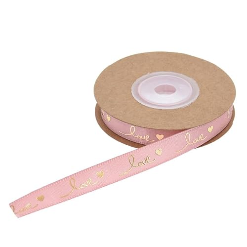 SYSUII 10M Schleifenband Dekoband Geschenkband Deko Bänder Herz-Band Dekoband Bögen Liebe Valentinstag Geburtstag Hochzeit Deko Haarschleife DIY Weihnachten Dekoration Geschenkverpackung -Love von SYSUII