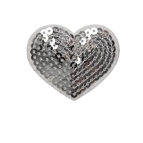 SYSUII 10PCS Bestickte Patches zum Aufbügeln Glitzer Pailletten Herzform Bestickte Aufnäher Bügelflicken Patches Applikation Aufnäheraufkleber für Hut,Jeans,Jacken Rucksäcke,DIY-Zubehör-Silber SYSUII 10PCS Bestickte Patches zum Aufbügeln Glitzer Pailletten Herzform Bestickte Aufnäher Bügelflicken Patches Applikation Aufnäheraufkleber für Hut,Jeans,Jacken Rucksäcke,DIY-Zubehör-Silber von SYSUII