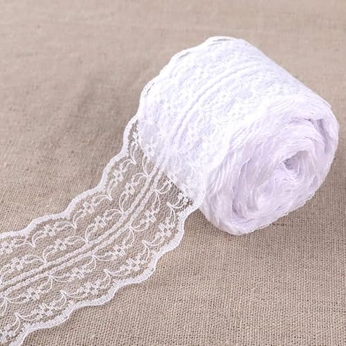 SYSUII 10m Spitzenbordüre Spitzenband 4.5CM Breite Vintage Spitzenstoff Spitzenbesatz Spitzen-Blumen Zierspitze Häkelspitze Dekoband für Nähen Handwerk Hochzeit Deko Scrapbooking Geschenkbox -Weiß SYSUII 10m Spitzenbordüre Spitzenband 4.5CM Breite Vintage Spitzenstoff Spitzenbesatz Spitzen-Blumen Zierspitze Häkelspitze Dekoband für Nähen Handwerk Hochzeit Deko Scrapbooking Geschenkbox -Weiß von SYSUII