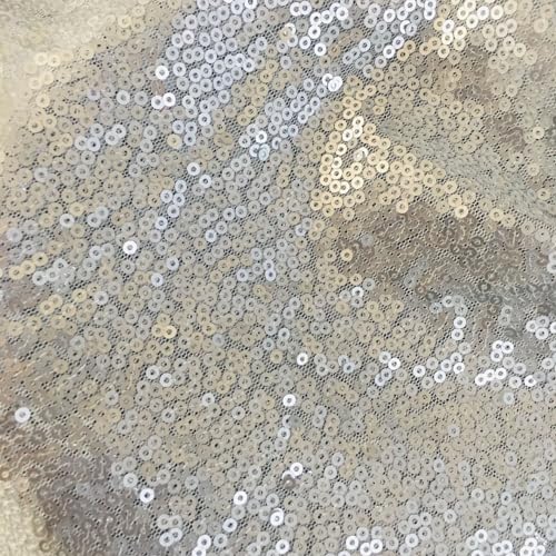 SYSUII 135cm * 1m Paillettenstoff Sparkly Stoff glitzernder Stoff Dekostoff Kostümstoff zum Nähen Stoff Tüll Pailletten-Stoff für Hochzeit Kleid Dekoration DIY Tisch Tutu Rock Party Deko - Weiße #1 SYSUII 135cm * 1m Paillettenstoff Sparkly Stoff glitzernder Stoff Dekostoff Kostümstoff zum Nähen Stoff Tüll Pailletten-Stoff für Hochzeit Kleid Dekoration DIY Tisch Tutu Rock Party Deko - Weiße #1 von SYSUII