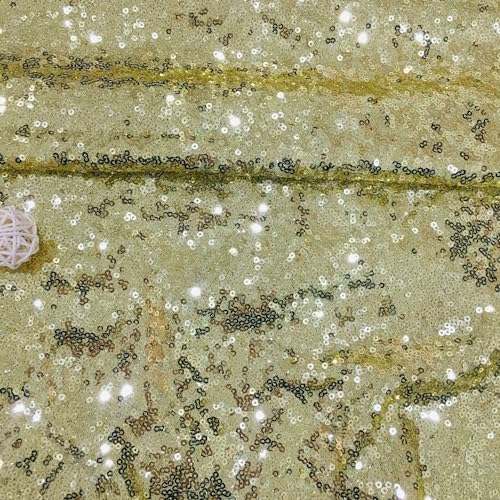 SYSUII 135cm * 1m Paillettenstoff Sparkly Stoff glitzernder Stoff Dekostoff Kostümstoff zum Nähen Stoff Tüll Pailletten-Stoff für Hochzeit Kleid Dekoration DIY Tisch Tutu Rock Party Deko - hellgelb SYSUII 135cm * 1m Paillettenstoff Sparkly Stoff glitzernder Stoff Dekostoff Kostümstoff zum Nähen Stoff Tüll Pailletten-Stoff für Hochzeit Kleid Dekoration DIY Tisch Tutu Rock Party Deko - hellgelb von SYSUII