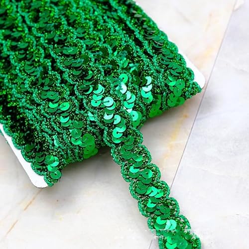 SYSUII 13M*23mm Glänzendes Geflochten Zierband Paillettenband Paillettenschnur Dekoratives Accessoire Glitzer Borte Aus Dekoband FüR DIY NäHen KostüMe Handwerk Verzierungen Schmuckherstellung-grün SYSUII 13M*23mm Glänzendes Geflochten Zierband Paillettenband Paillettenschnur Dekoratives Accessoire Glitzer Borte Aus Dekoband FüR DIY NäHen KostüMe Handwerk Verzierungen Schmuckherstellung-grün von SYSUII