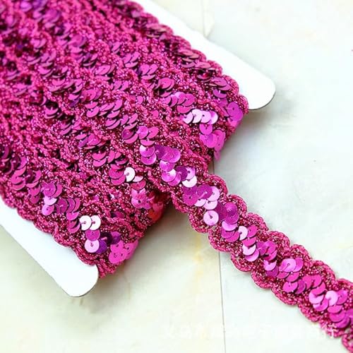 SYSUII 13M*23mm Glänzendes Geflochten Zierband Paillettenband Paillettenschnur Dekoratives Accessoire Glitzer Borte Aus Dekoband FüR DIY NäHen KostüMe Handwerk Verzierungen Schmuckherstellung-Rose SYSUII 13M*23mm Glänzendes Geflochten Zierband Paillettenband Paillettenschnur Dekoratives Accessoire Glitzer Borte Aus Dekoband FüR DIY NäHen KostüMe Handwerk Verzierungen Schmuckherstellung-Rose von SYSUII
