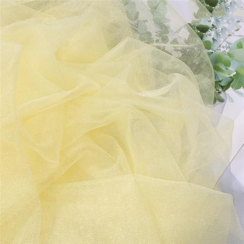 SYSUII 160cm*2m Organzastoff Sparkly Glitzer Dekostoff Kostümstoff zum Nähen Tüllstoff Glitzer Garn Tüll Deko Stoffe für Hochzeit Kleid Dekoration DIY Tisch Tutu Rock Party Deko - Gelb SYSUII 160cm*2m Organzastoff Sparkly Glitzer Dekostoff Kostümstoff zum Nähen Tüllstoff Glitzer Garn Tüll Deko Stoffe für Hochzeit Kleid Dekoration DIY Tisch Tutu Rock Party Deko - Gelb von SYSUII