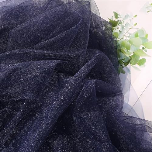SYSUII 160cm*3m Organzastoff Sparkly Glitzer Dekostoff Kostümstoff zum Nähen Tüllstoff Glitzer Garn Tüll Deko Stoffe für Hochzeit Kleid Dekoration DIY Tisch Tutu Rock Party Deko - Navy blau SYSUII 160cm*3m Organzastoff Sparkly Glitzer Dekostoff Kostümstoff zum Nähen Tüllstoff Glitzer Garn Tüll Deko Stoffe für Hochzeit Kleid Dekoration DIY Tisch Tutu Rock Party Deko - Navy blau von SYSUII