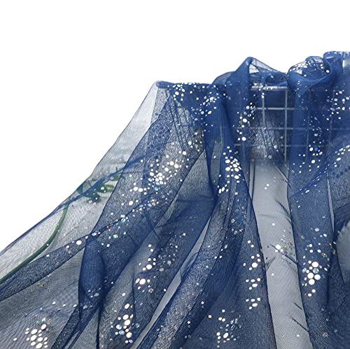 SYSUII 160cm * 2m Chiffon Glitzer Tüll Dekostoff mit kleine Pailletten Dekostoff Kostümstoff zum Nähen Durchsichtig Stoff Tüll Pailletten-Stoff für DIY Hochzeit Kleid Dekoration Tischedeko-Navy blau SYSUII 160cm * 2m Chiffon Glitzer Tüll Dekostoff mit kleine Pailletten Dekostoff Kostümstoff zum Nähen Durchsichtig Stoff Tüll Pailletten-Stoff für DIY Hochzeit Kleid Dekoration Tischedeko-Navy blau von SYSUII