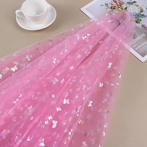 SYSUII 1m * 150cm Glitzer Tüll Dekostoff mit Schmetterling Dekostoff Kostümstoff zum Nähen Netzstoff Netztüll zum Dekorieren Basteln für DIY-Hochzeitskleider Tischdecken Deko -Rose SYSUII 1m * 150cm Glitzer Tüll Dekostoff mit Schmetterling Dekostoff Kostümstoff zum Nähen Netzstoff Netztüll zum Dekorieren Basteln für DIY-Hochzeitskleider Tischdecken Deko -Rose von SYSUII
