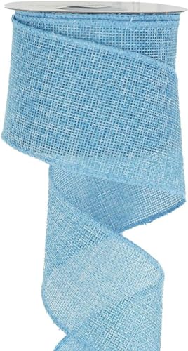 SYSUII 2 Rollen Juteband Burlap Band -4cm Breit 5M Vintage Sackleinen Band Dekoband Deko Geschenkband für Hochzeitdeko Geschenkverpackung Basteln DIY Handwerk Weihnachten Deko Herbstkranz -hellblau von SYSUII