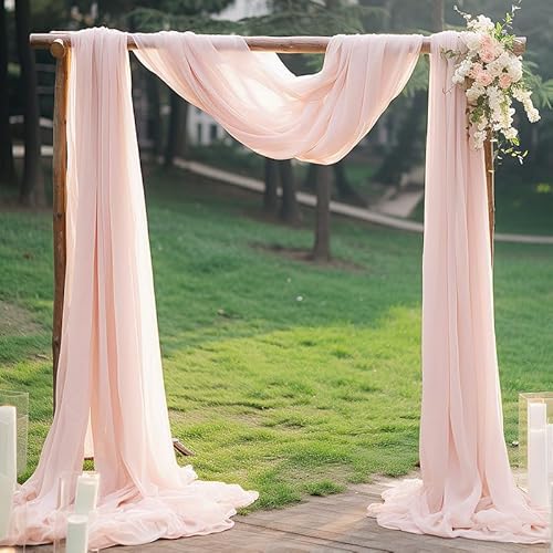 SYSUII 2 Stück 75 * 300cm Querbehang Transparente Freihanddeko Transparentem Voile Deko Hochzeitsbogen Gardinen Hintergrund Vorhang Dekoration für Schlafzimmer Wohnzimmer Fotografie-Hell-Pink #2 SYSUII 2 Stück 75 * 300cm Querbehang Transparente Freihanddeko Transparentem Voile Deko Hochzeitsbogen Gardinen Hintergrund Vorhang Dekoration für Schlafzimmer Wohnzimmer Fotografie-Hell-Pink #2 von SYSUII