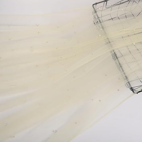 SYSUII 2 Yard*160cm Chiffon Glitzer Tüll Dekostoff mit kleine Perlen Dekostoff Kostümstoff zum Nähen Durchsichtig Stoff Tüll Stoff zum Nähen für Hochzeitskleid Tischdecke Party Deko -hellgelb SYSUII 2 Yard*160cm Chiffon Glitzer Tüll Dekostoff mit kleine Perlen Dekostoff Kostümstoff zum Nähen Durchsichtig Stoff Tüll Stoff zum Nähen für Hochzeitskleid Tischdecke Party Deko -hellgelb von SYSUII