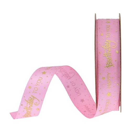 SYSUII 20M Geschenkband Dekoband Seidenband Geschenk Schleifenband Stoffband Happy Birthday für Geburtstag Basteln Dekoration Geschenkverpackung Geschenkbänder zum Basteln und Verpacken -Rosa SYSUII 20M Geschenkband Dekoband Seidenband Geschenk Schleifenband Stoffband Happy Birthday für Geburtstag Basteln Dekoration Geschenkverpackung Geschenkbänder zum Basteln und Verpacken -Rosa von SYSUII