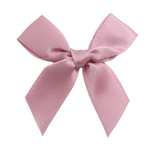 SYSUII 25 Stück Kleine Satinband Bögen Satinbandschleifen Schleifen zum Basteln 5×5cm Kleine Deko Schleife für DIY Handwerk Hochzeit Weihnachten Valentinstag Dekoration Karte Herstellung -Rosa #1 von SYSUII