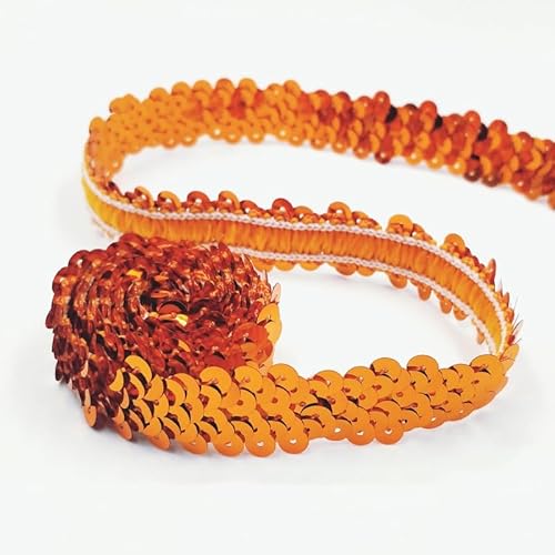 SYSUII 2cm* 15m Pailletten Bänder, Glänzendes Geflochten Zierband Pailletten Trim Paillettenborte Pailletten Band Paillettenbesatz für DIY Nähen Handwerk Tanzbekleidungen Armband Dekorationen -Orange SYSUII 2cm* 15m Pailletten Bänder, Glänzendes Geflochten Zierband Pailletten Trim Paillettenborte Pailletten Band Paillettenbesatz für DIY Nähen Handwerk Tanzbekleidungen Armband Dekorationen -Orange von SYSUII