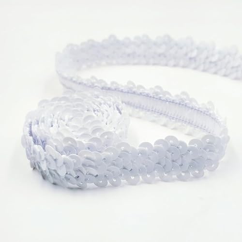 SYSUII 2cm* 25m Pailletten Bänder, Glänzendes Geflochten Zierband Pailletten Trim Paillettenborte Pailletten Band Paillettenbesatz für DIY Nähen Handwerk Tanzbekleidungen Armband Dekorationen -Weiße SYSUII 2cm* 25m Pailletten Bänder, Glänzendes Geflochten Zierband Pailletten Trim Paillettenborte Pailletten Band Paillettenbesatz für DIY Nähen Handwerk Tanzbekleidungen Armband Dekorationen -Weiße von SYSUII