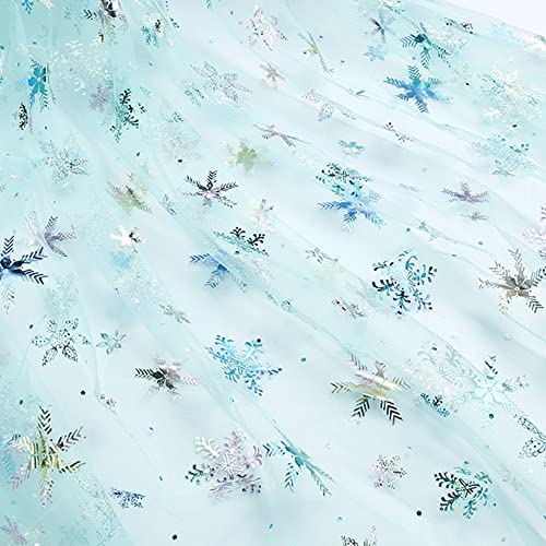 SYSUII 2m* 160cm Chiffon Stoff mit Schneeflocken Dekostoff Kostümstoff zum Nähen glitzernder Durchsichtig Stoff Tüll Pailletten-Stoff für DIY handgemachte Kleidung Hochzeit Kleid Dekoration-grün SYSUII 2m* 160cm Chiffon Stoff mit Schneeflocken Dekostoff Kostümstoff zum Nähen glitzernder Durchsichtig Stoff Tüll Pailletten-Stoff für DIY handgemachte Kleidung Hochzeit Kleid Dekoration-grün von SYSUII