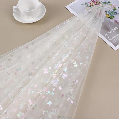 SYSUII 2m * 150cm Glitzer Tüll Dekostoff mit Schmetterling Dekostoff Kostümstoff zum Nähen Netzstoff Netztüll zum Dekorieren Basteln für DIY-Hochzeitskleider Tischdecken Deko -Beige SYSUII 2m * 150cm Glitzer Tüll Dekostoff mit Schmetterling Dekostoff Kostümstoff zum Nähen Netzstoff Netztüll zum Dekorieren Basteln für DIY-Hochzeitskleider Tischdecken Deko -Beige von SYSUII
