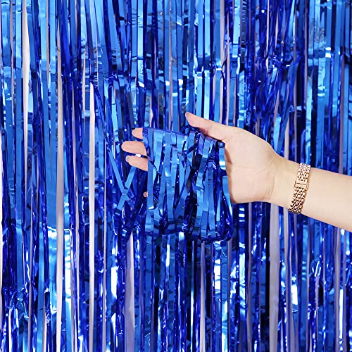 SYSUII 3 Stück Blau Lametta Vorhang - 1m x 4m Metall Lametta Vorhänge Folie Fransen Hintergrund Vorhang Tür Fenster Dekoration für Geburtstag Deko Hochzeit Party Baby Shower Weihnachten SYSUII 3 Stück Blau Lametta Vorhang - 1m x 4m Metall Lametta Vorhänge Folie Fransen Hintergrund Vorhang Tür Fenster Dekoration für Geburtstag Deko Hochzeit Party Baby Shower Weihnachten von SYSUII