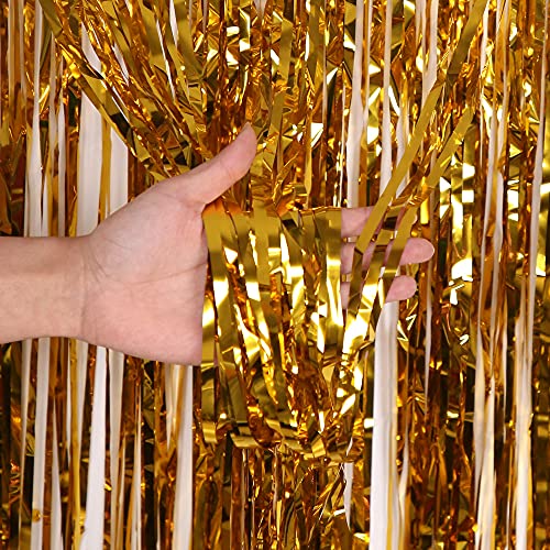 SYSUII 3 Stück Gold Lametta Vorhang - 1m x 4m Metall Lametta Vorhänge Folie Fransen Hintergrund Vorhang Tür Fenster Dekoration für Geburtstag Deko Hochzeit Party Baby Shower Weihnachten SYSUII 3 Stück Gold Lametta Vorhang - 1m x 4m Metall Lametta Vorhänge Folie Fransen Hintergrund Vorhang Tür Fenster Dekoration für Geburtstag Deko Hochzeit Party Baby Shower Weihnachten von SYSUII