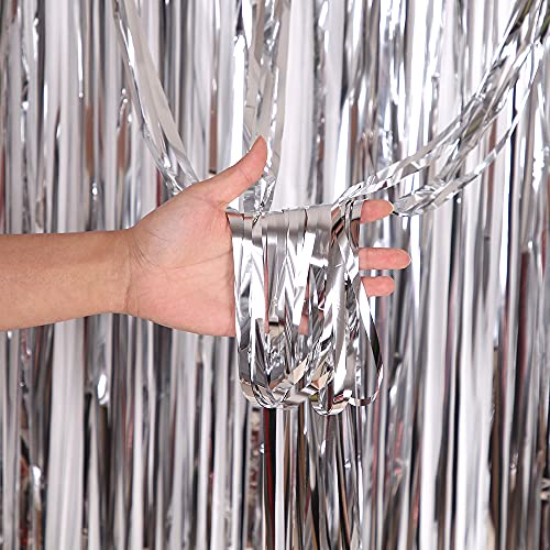 SYSUII 3 Stück Silber Lametta Vorhang - 1m x 4m Metall Lametta Vorhänge Folie Fransen Hintergrund Vorhang Tür Fenster Dekoration für Geburtstag Deko Hochzeit Party Baby Shower Weihnachten SYSUII 3 Stück Silber Lametta Vorhang - 1m x 4m Metall Lametta Vorhänge Folie Fransen Hintergrund Vorhang Tür Fenster Dekoration für Geburtstag Deko Hochzeit Party Baby Shower Weihnachten von SYSUII